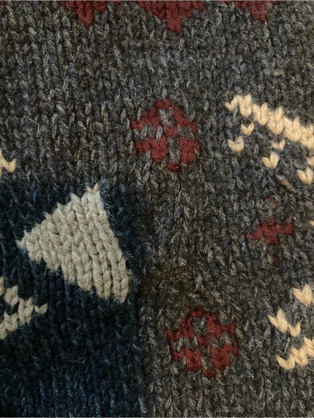 Ralph Lauren Polo Navy Turtleneck sweater with Cream and Burgundy Fair Isle Mot